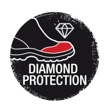 Scarpe antinfortunistiche con rinforzo della punta in pelle diamantata
